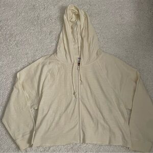 Victoria’s Secret PINK Cream Cropped Lightweight Hoodie Size XL NWT